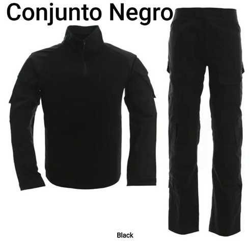 CONJUNTO TACTICO BUZO+PANTALON NEGRO