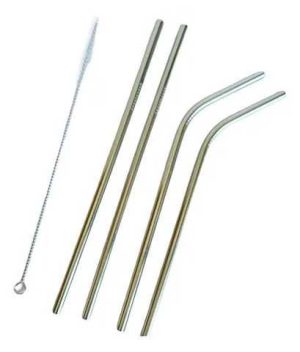 SET 5 SORBETES REUTILIZABLES ACERO INOXIDABLE 