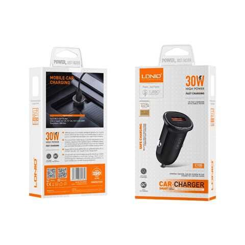 CARGADOR VEH LDNIO C105 30W USB-TC