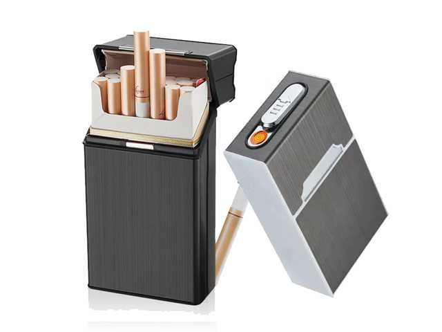 PORTA CIGARRILLO + ENCENDEDOR