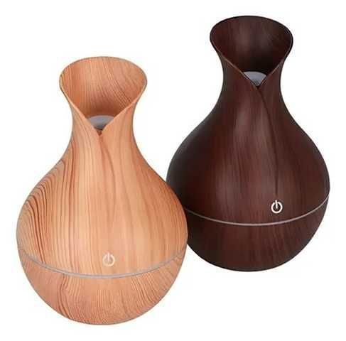 HUMIDIFICADOR REDONDO MADERA TIPO FLORERO