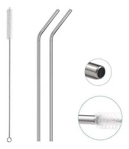 SET 5 SORBETES REUTILIZABLES ACERO INOXIDABLE 