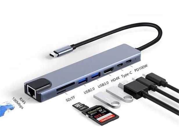 HUB TIPO C A HDMI - 8 EN 1