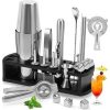 SET DE COCTELERIA PREMIUM NEGRO 22 PZAS