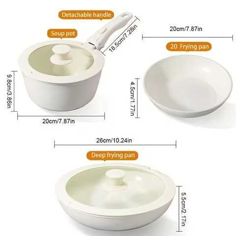 JUEGO DE OLLAS CON MANGO DESMONTABLE