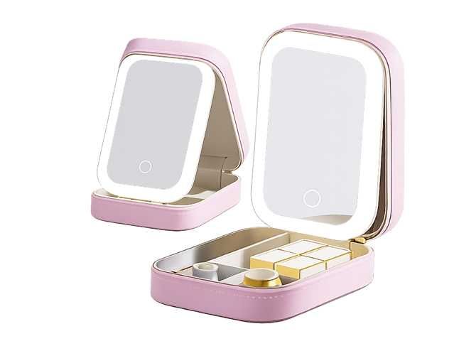 MINI COSMETIQUERA PORT.  ESPEJO Y LUZ 