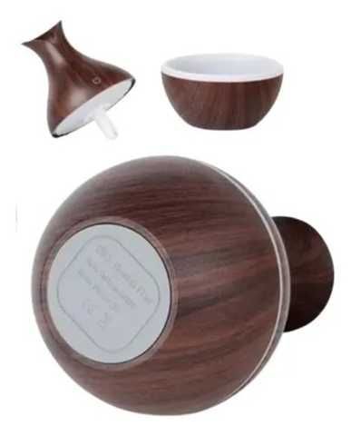 HUMIDIFICADOR REDONDO MADERA TIPO FLORERO