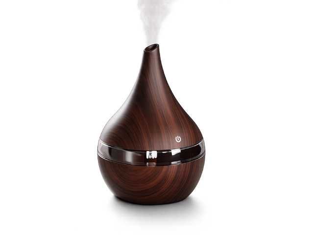 HUMIDIFICADOR REDONDO MADERA TIPO FLORERO