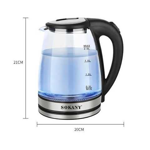 JARRA HERVIDORA DE AGUA DE VIDRIO 2,0L